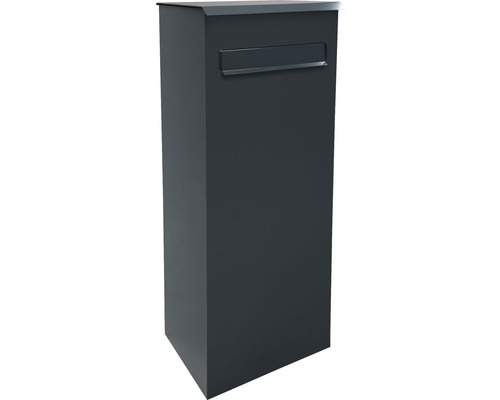 MEFA pakketbrievenbus, gegalvaniseerd staal, BxHxD 421/1010/344 mm, Eiken 481, antracietgrijs RAL 7016, glanzend, achteringang