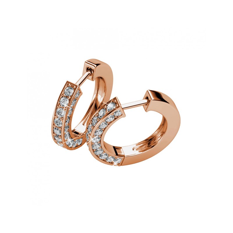 Boucles d'oreilles Perry  - Or Rosé et Cristal