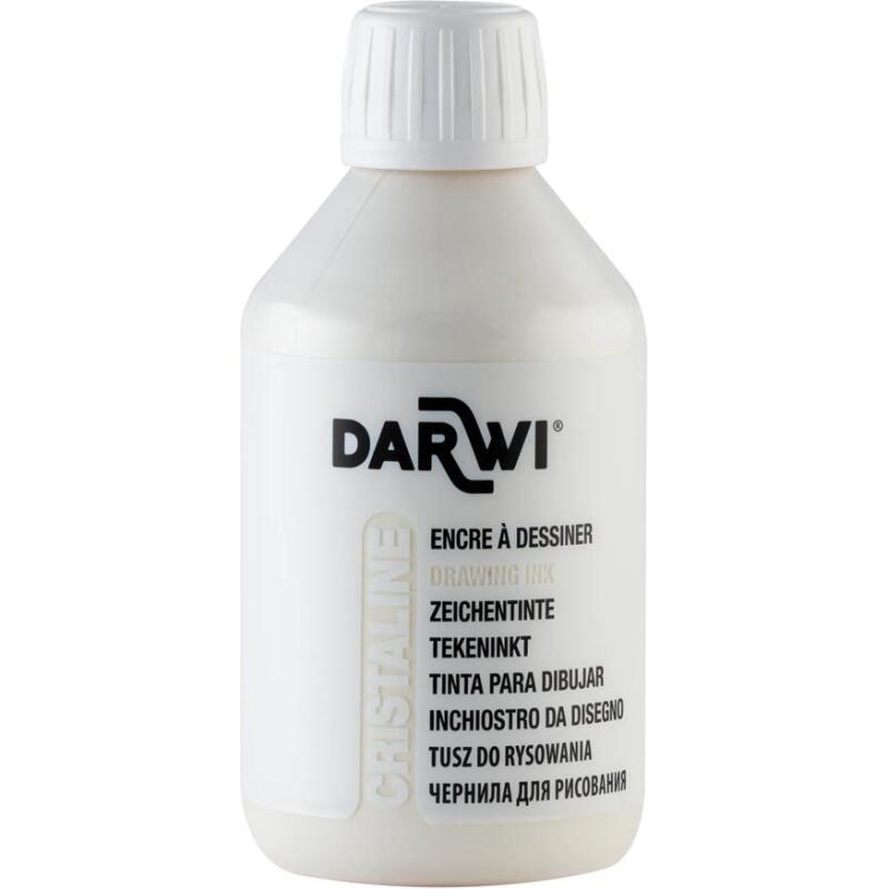 DARWI Flacon de 250 ml d'Encre à Dessiner - Blanc