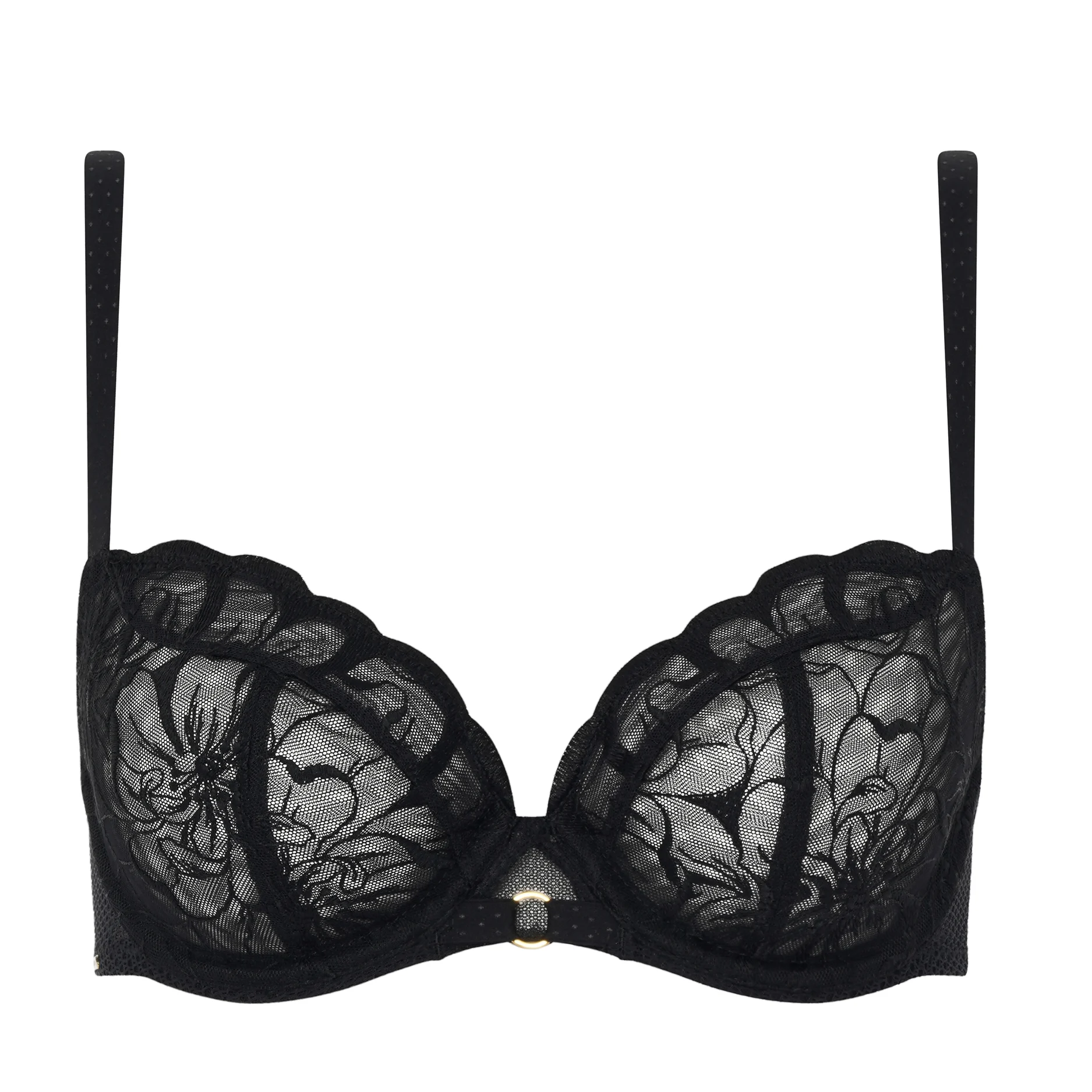FLEURS - Soutien-gorge emboîtant broderie florale | Noir