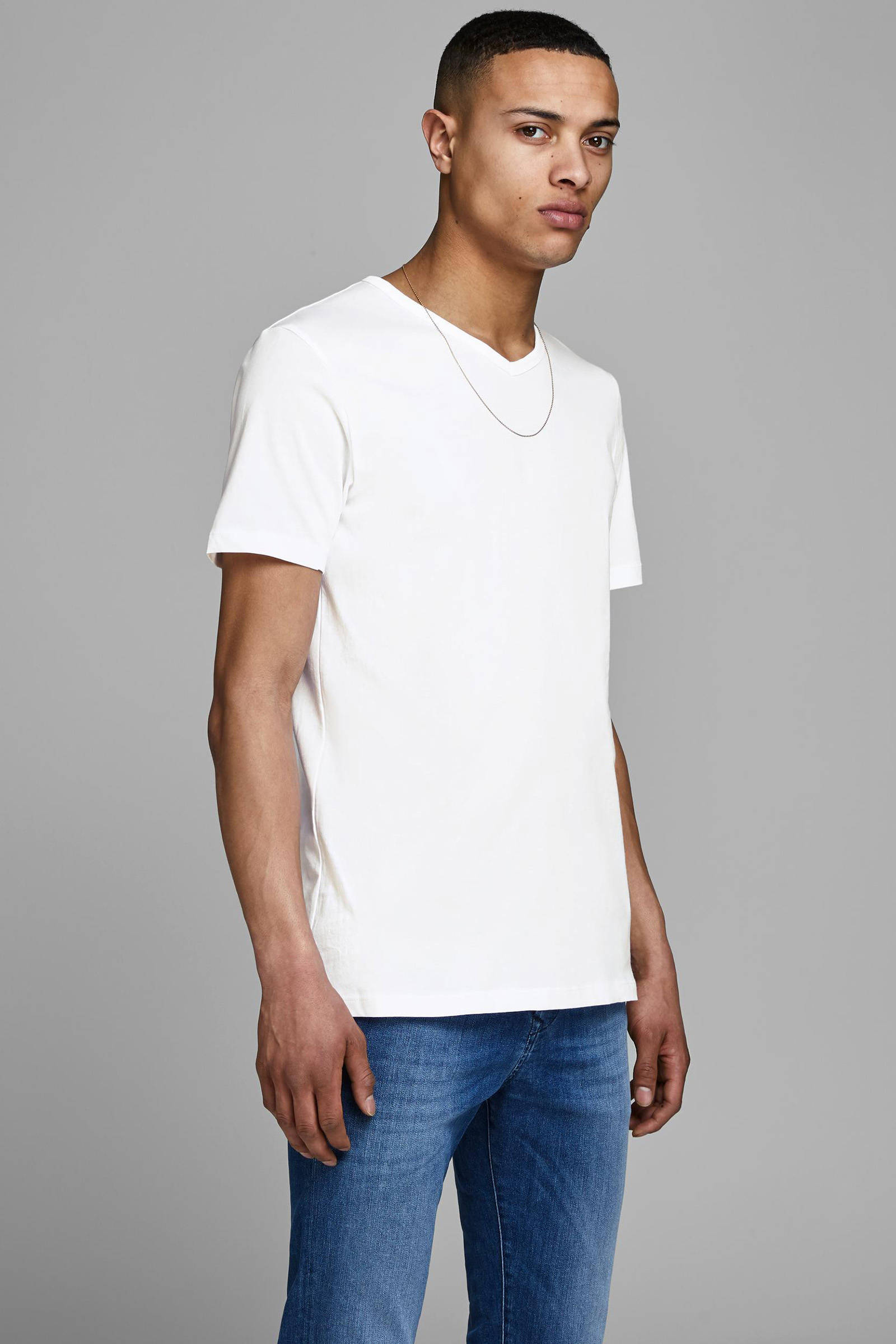 JACK & JONES ondershirt JACBASIC (set van 2) wit
