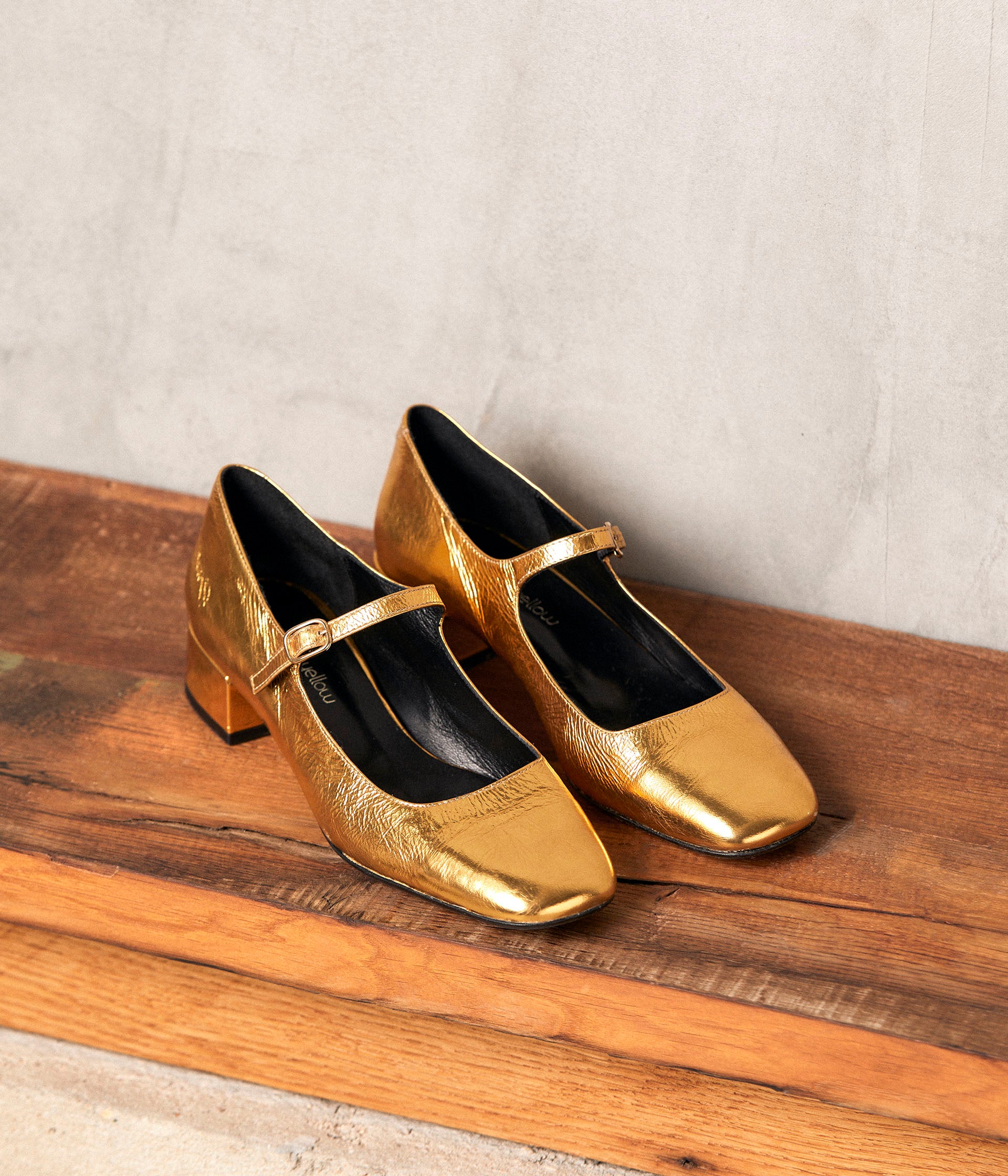 Ballerines dorées cuir Brenda