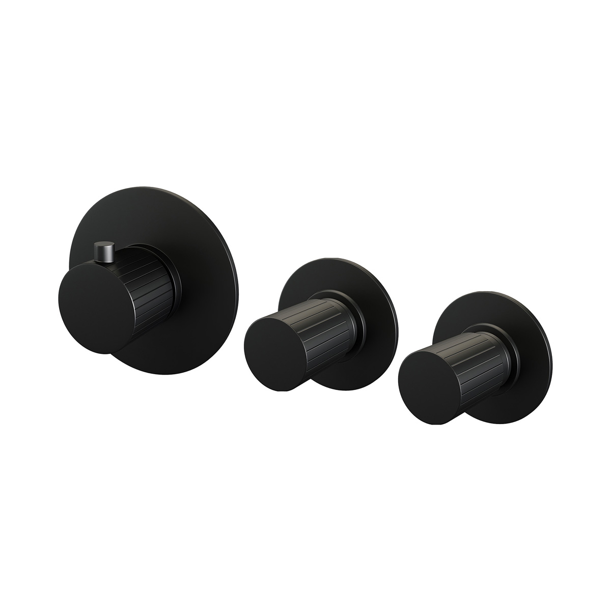 Brauer Stripe inbouw badkraan met badvulcombinatie en 3 standen handdouche zwart mat