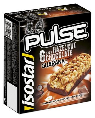 Barres énergétiques Isostar Pulse Guarana Noisettes/Chocolat - 6x23g