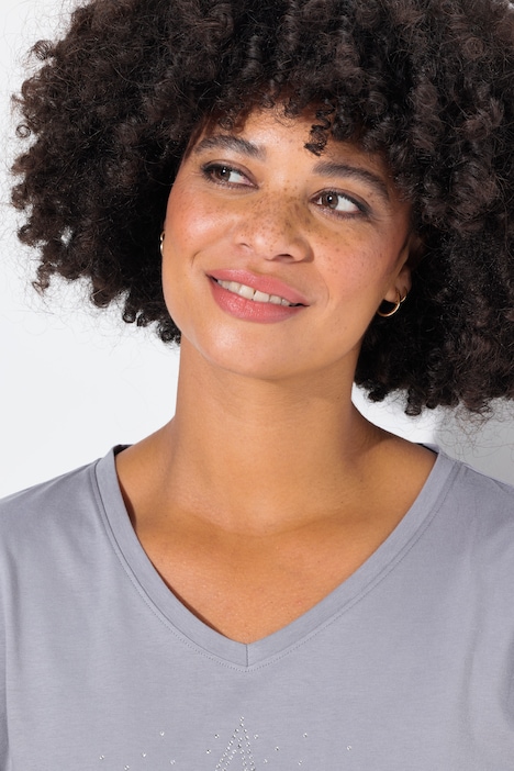 T-Shirt, Frottee-Sterne, Langarm