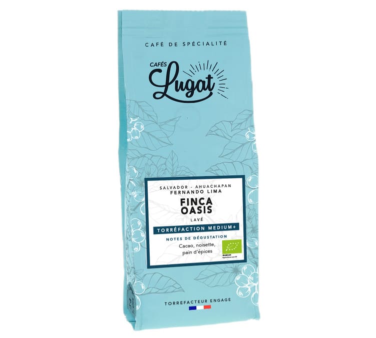 250g café en grain bio Finca Oasis - Cafés Lugat
