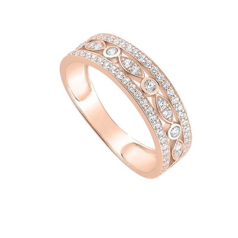 Bague femme - Oxyde de zirconium - Or 18 Carats