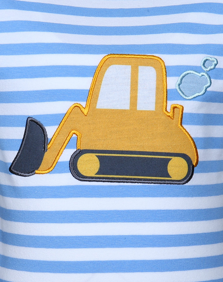 T-Shirt BAGGER BODO gestreift in mittelblau/weiß