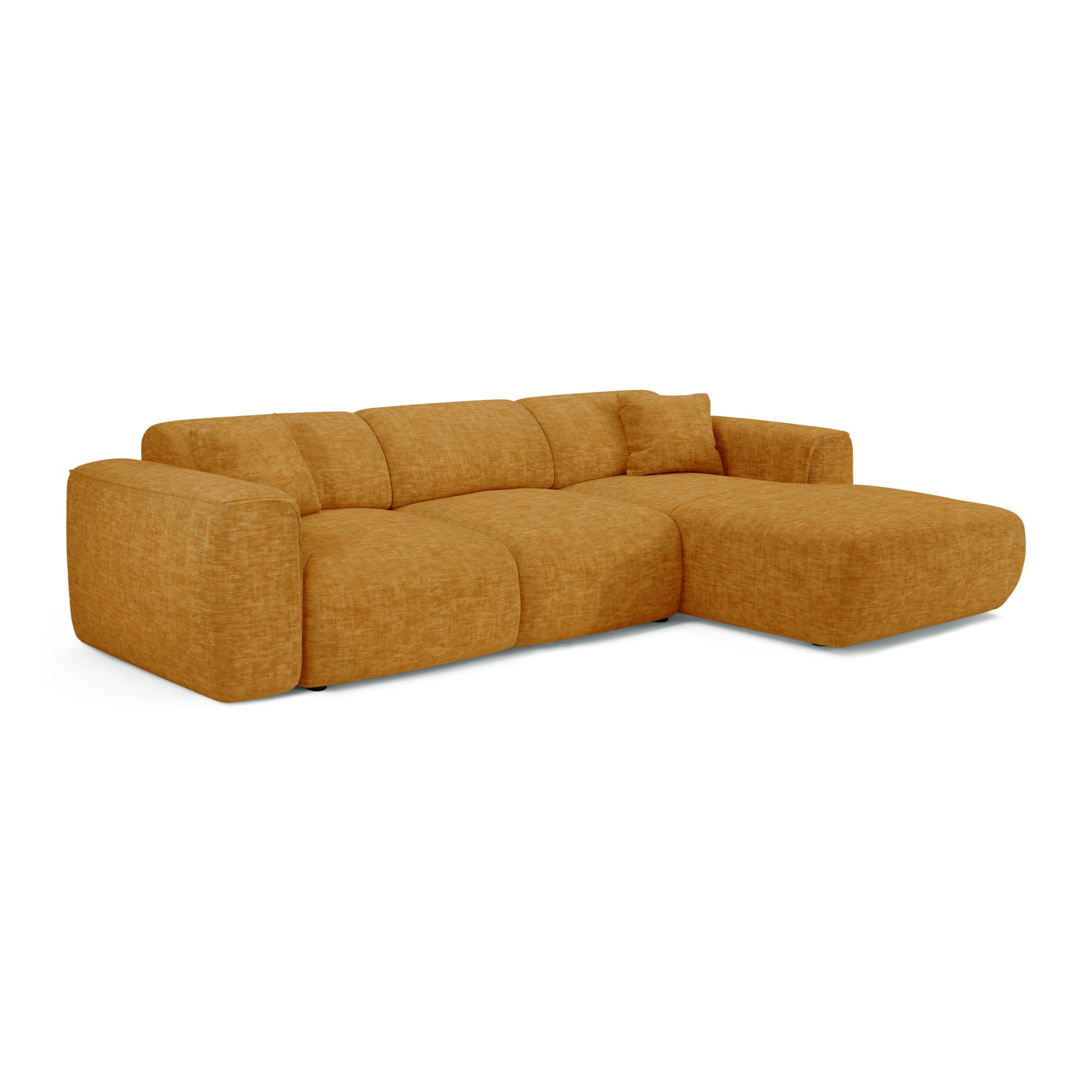 Hoekbanken YUMA 5 personen Fluweel met structuur Mosterd