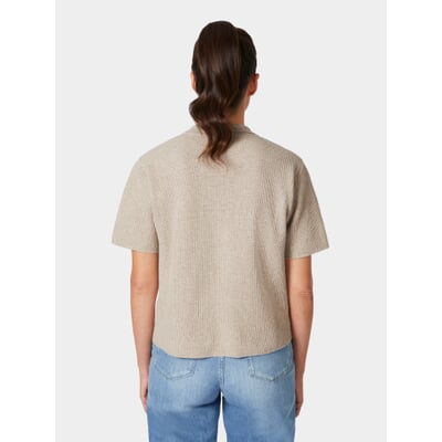 Damen-Strickpolo geknöpft, Natur