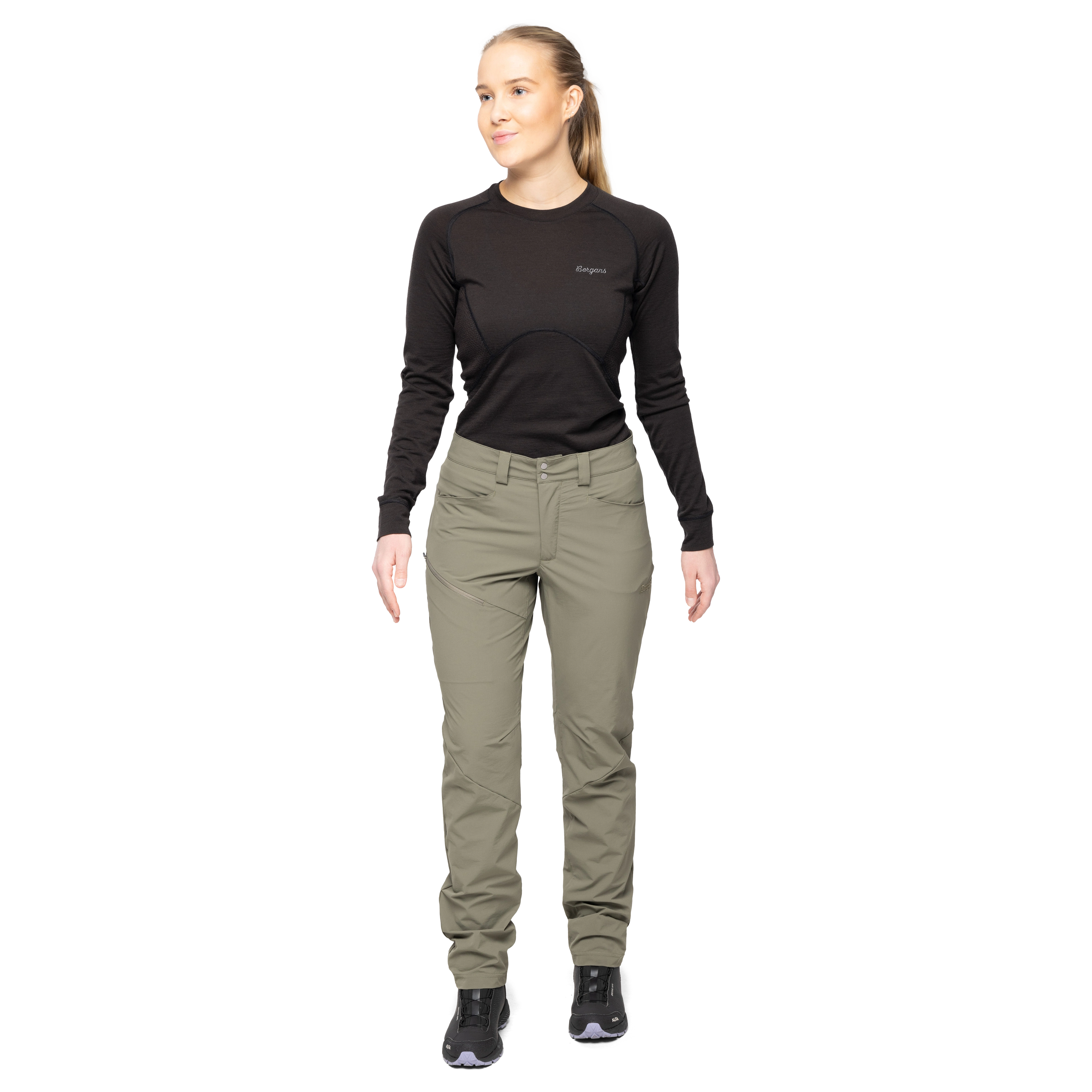 Vandre Light Softshell Pants Women Green Mud