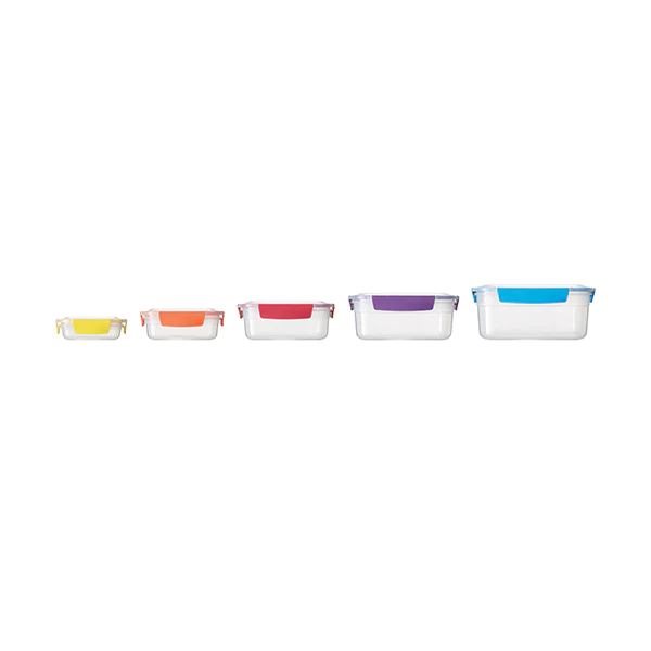 Set de 5 boites de conservation Nest Lock multicolores avec couvercles