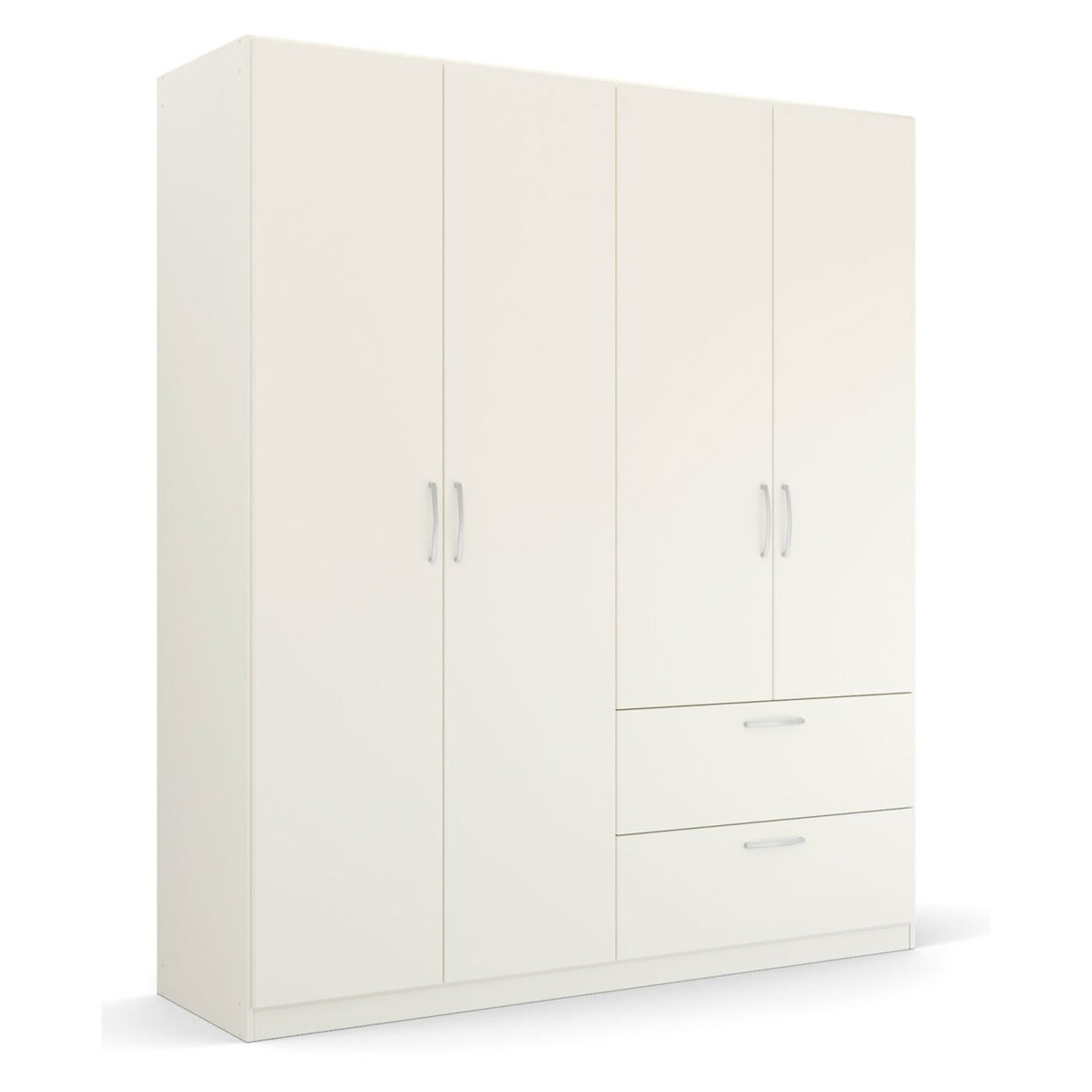 Drehtürenschrank - alpinweiß - 2-türig - 2 Schubkästen - 181 cm