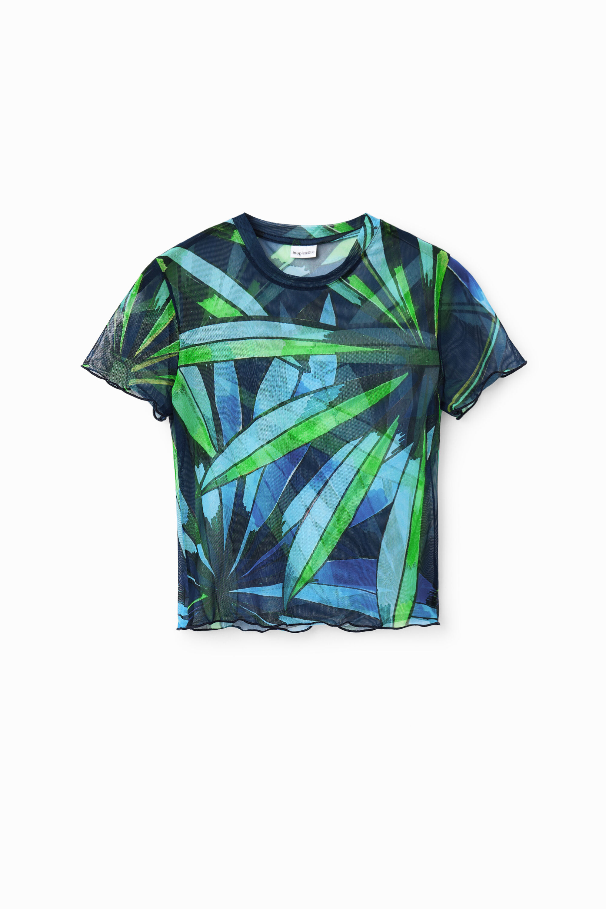 T-shirt court tropical tulle