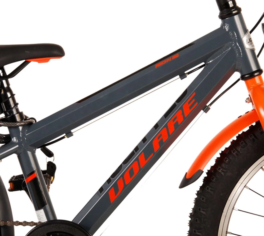 Kinderfahrrad Rocky 20 Zoll Kinderrad in Grau Orange 6 Gang Fahrrad