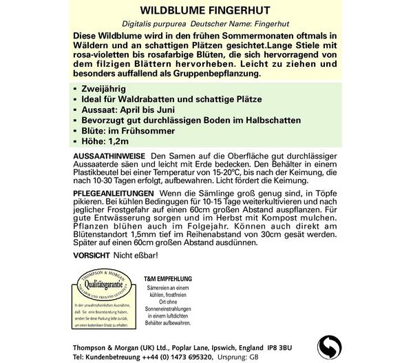 Thompson & Morgan Samen Wildblume 'Fingerhut'