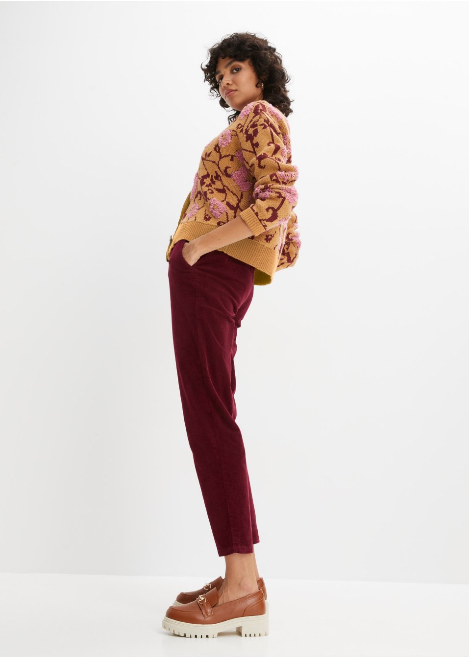 Pantalon velours côtelé avec cordon