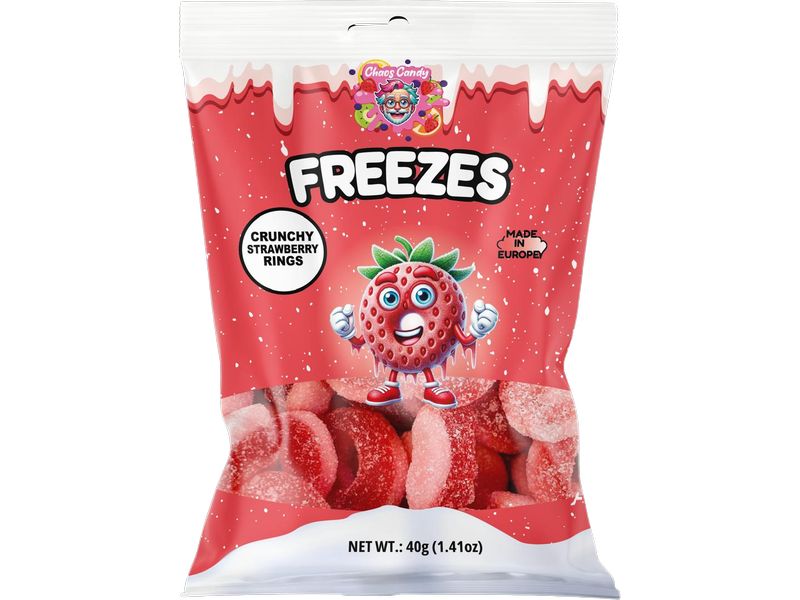 Freezes Gummibonbons Strawberry Rings gefriergetrocknet 40 Gefriergetrocknete Fruchtgummiringe