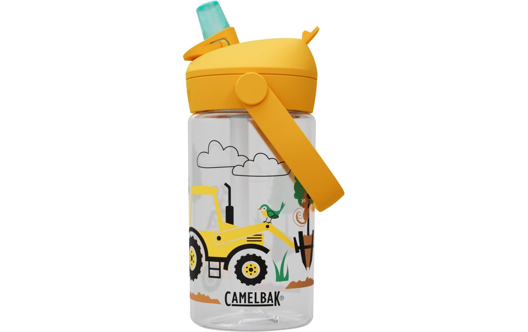 Trinkflasche Thrive Flip Straw Kids tractors trees 400 mlFlasche aus Tritan für Kinder