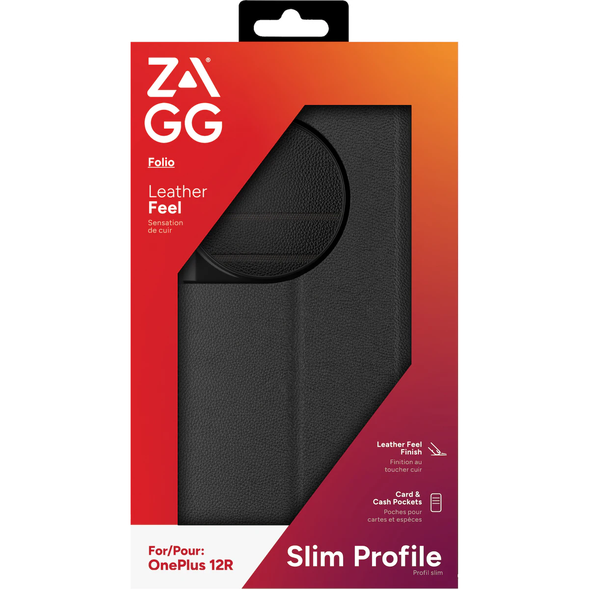 Zagg OnePlus 12R lommebokdeksel (sort)
