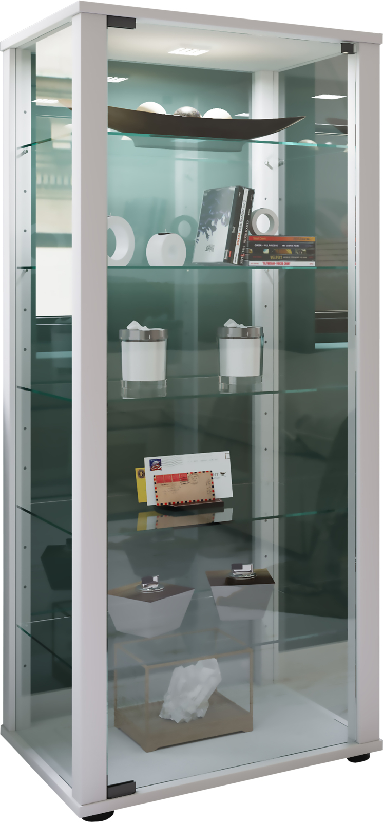 Vitrine KAVISA L - weiß - 114,5 cm hoch