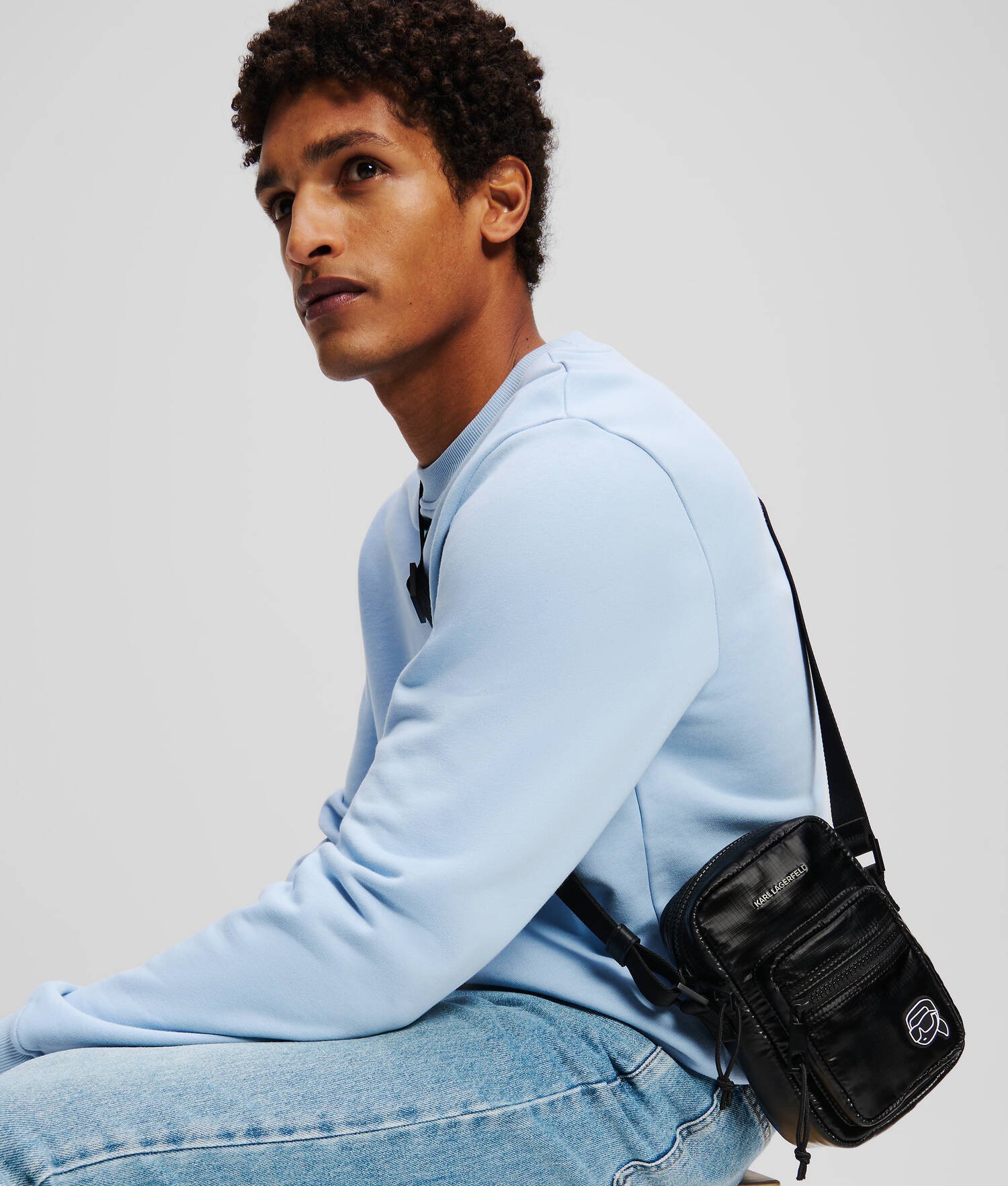 SAC BANDOULIÈRE NYLON MATELASSÉ IKON K - Noir