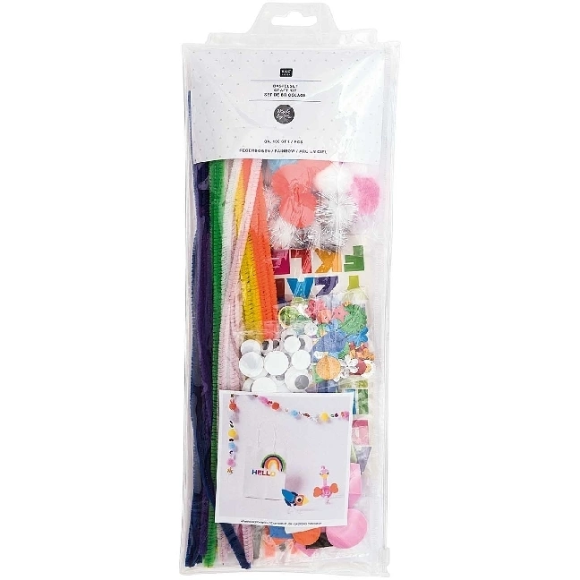Kreativ-Bastelset REGENBOGEN 100-teilig in bunt