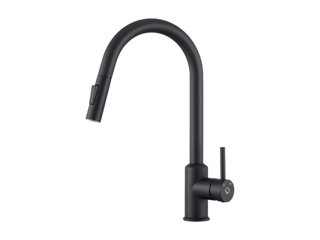 Cecipa max Mitigeur de Cuisine avec Douchette Extractible - Noir - Robinet Cuisine en Inox Mitigeur d'Évier avec 2 Modes de Sortie D'eau,EU Modèle