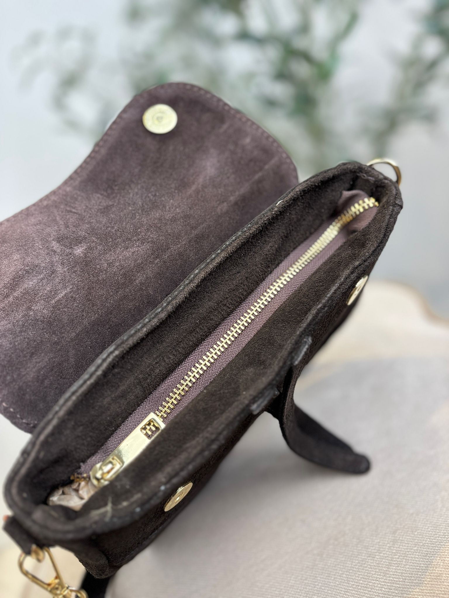 Gigi Bag - Suede Donker Bruin