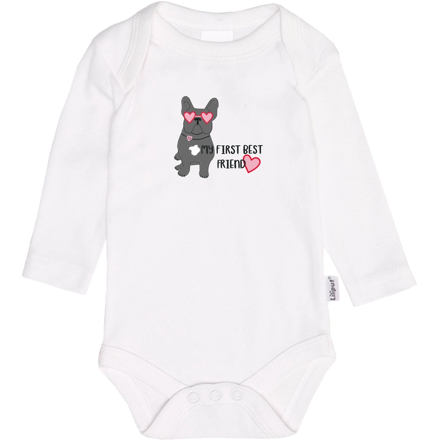 Liliput Langarmbody grau-weiss