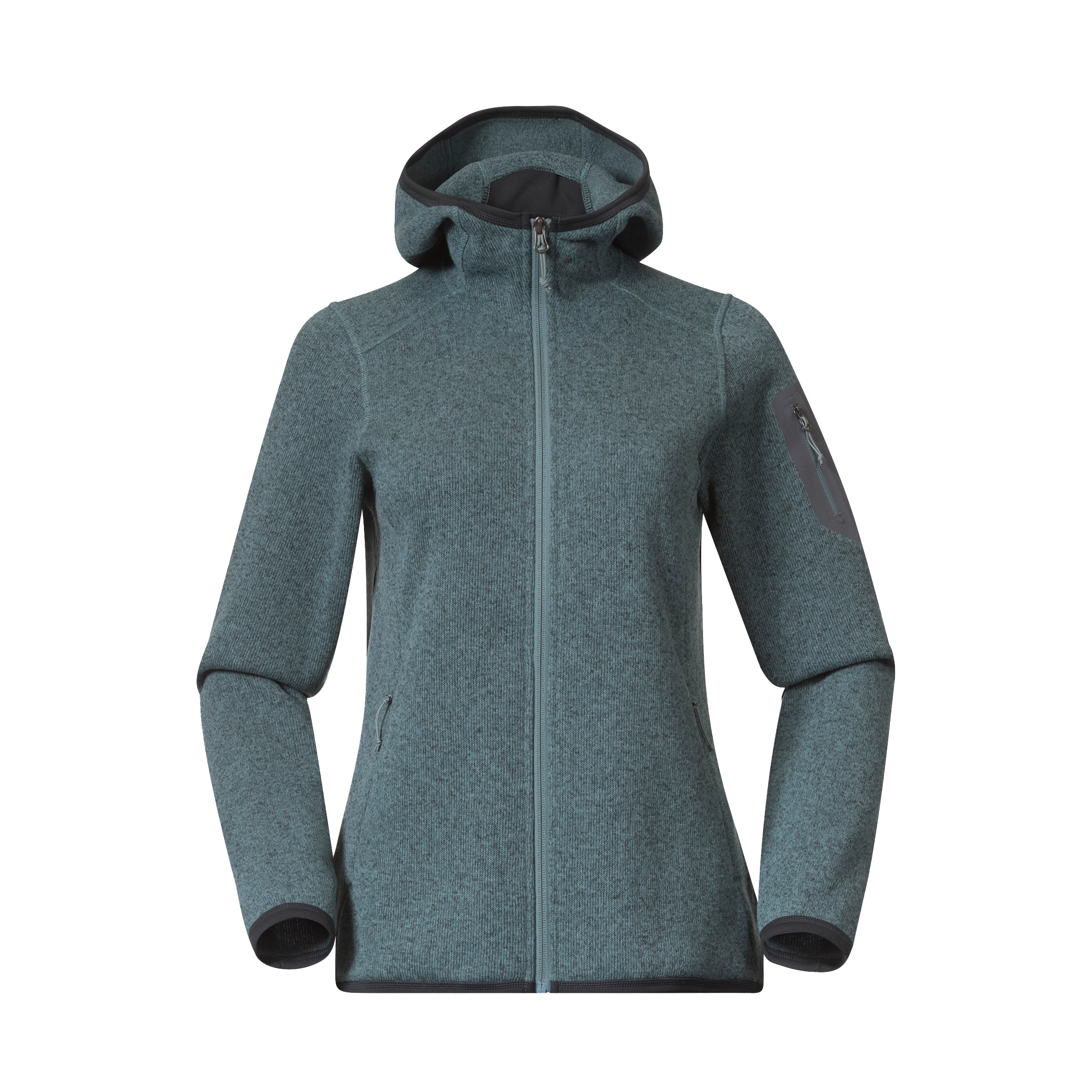 Kamphaug Knitted W Hoodie Grey Sage