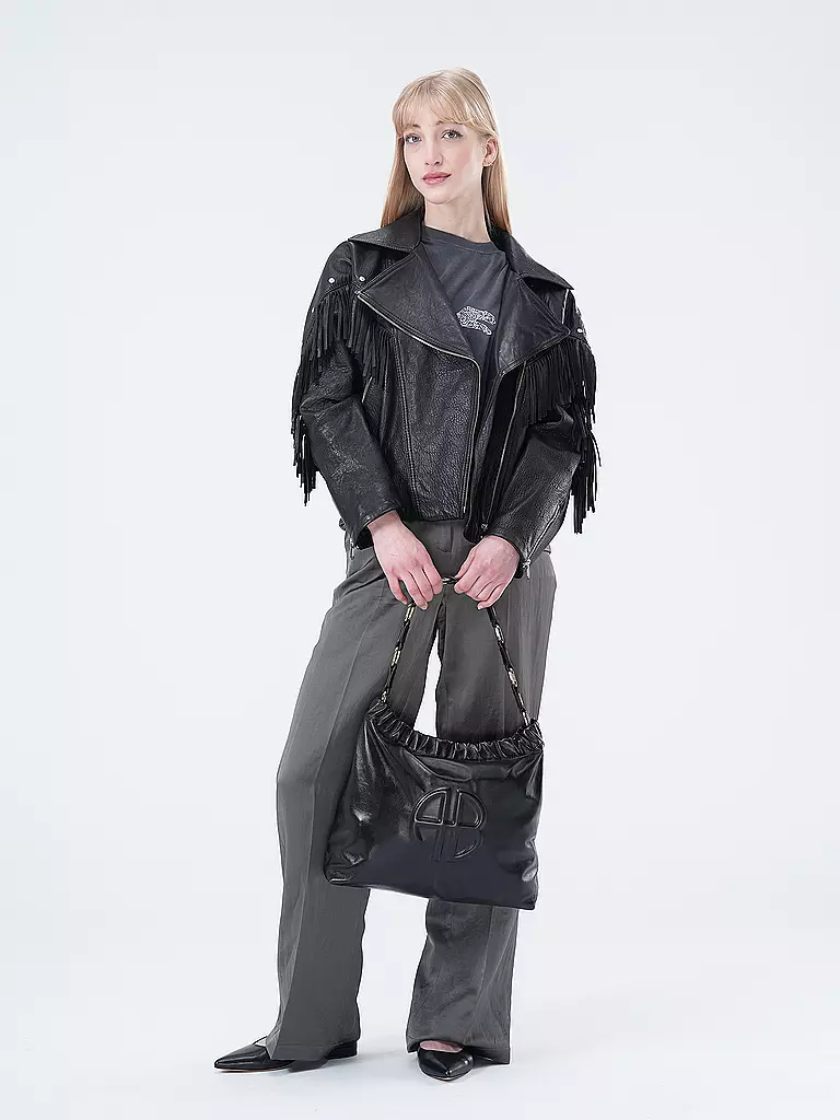HUGO Lederjacke  schwarz