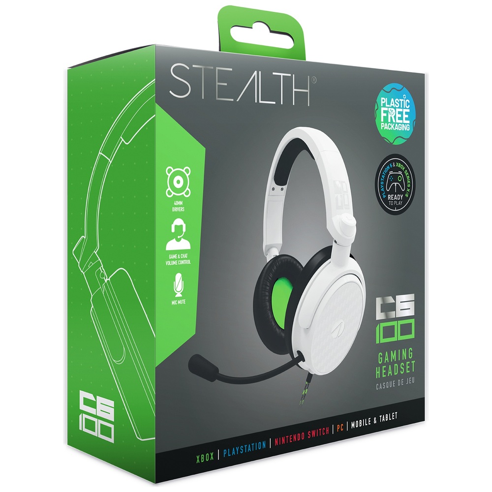 Stealth C6-100 Gaming-Headset für Xbox, PS4/PS5, Switch, PC & Mobilgeräte – Weiß & Grün