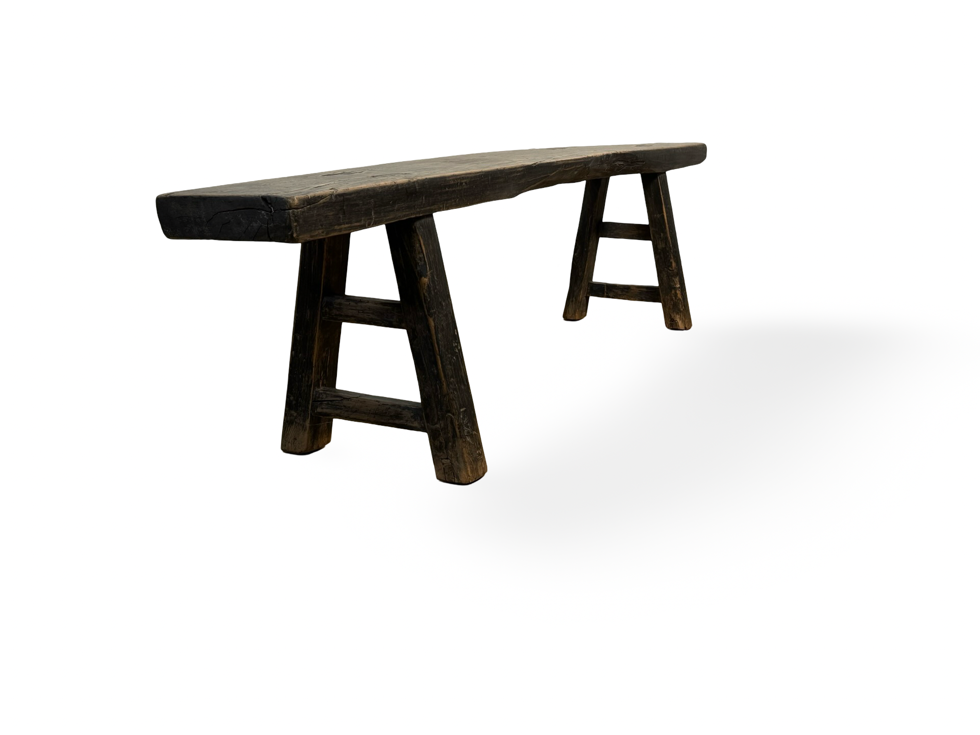 Houten bank zwart unieke