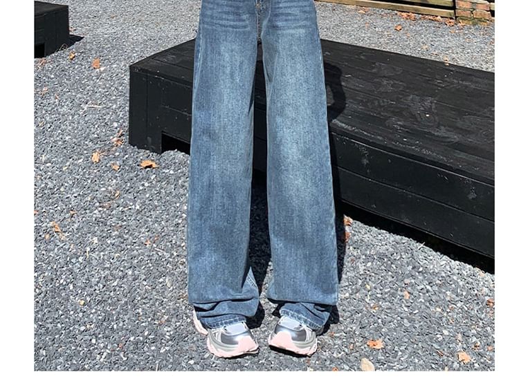 Denimot - High Waist Washed Wide Leg Jeans (diverse designs)