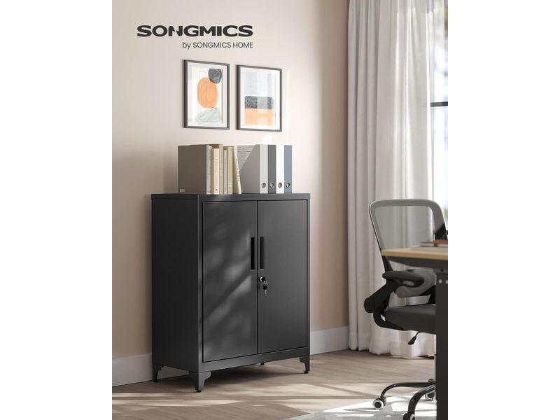 Songmics Aktenschrank 80 x 40 x 90 cm Abschliessbarer Aktenschrank