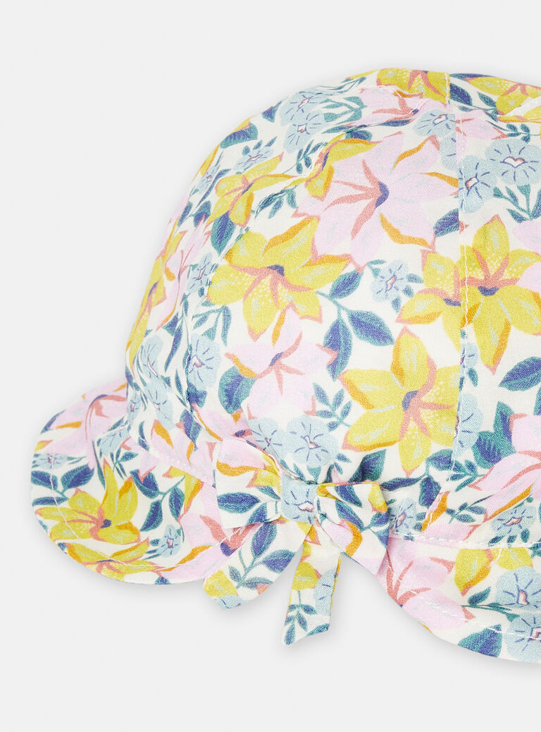Chapeau céromonie à motif fleuri pour bébé fille