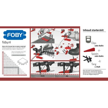 Foby levelling systeem starterskit 3 mm met clips, spieën en tang