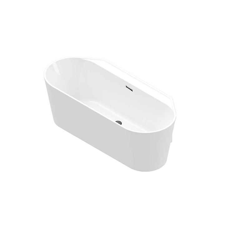 Baignoire semi-îlot Nakina L. 170 cm x l. 75 cm blanc