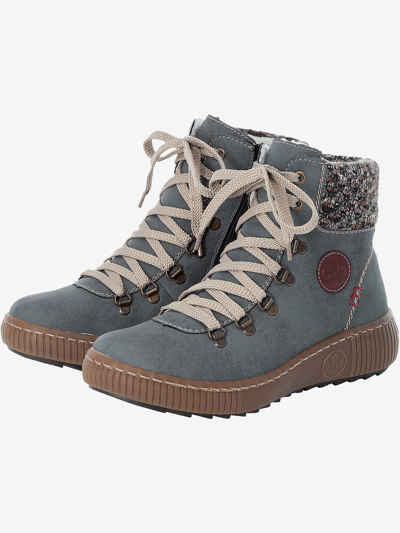 Bottines d'hiver logo estampé et couture contrastée