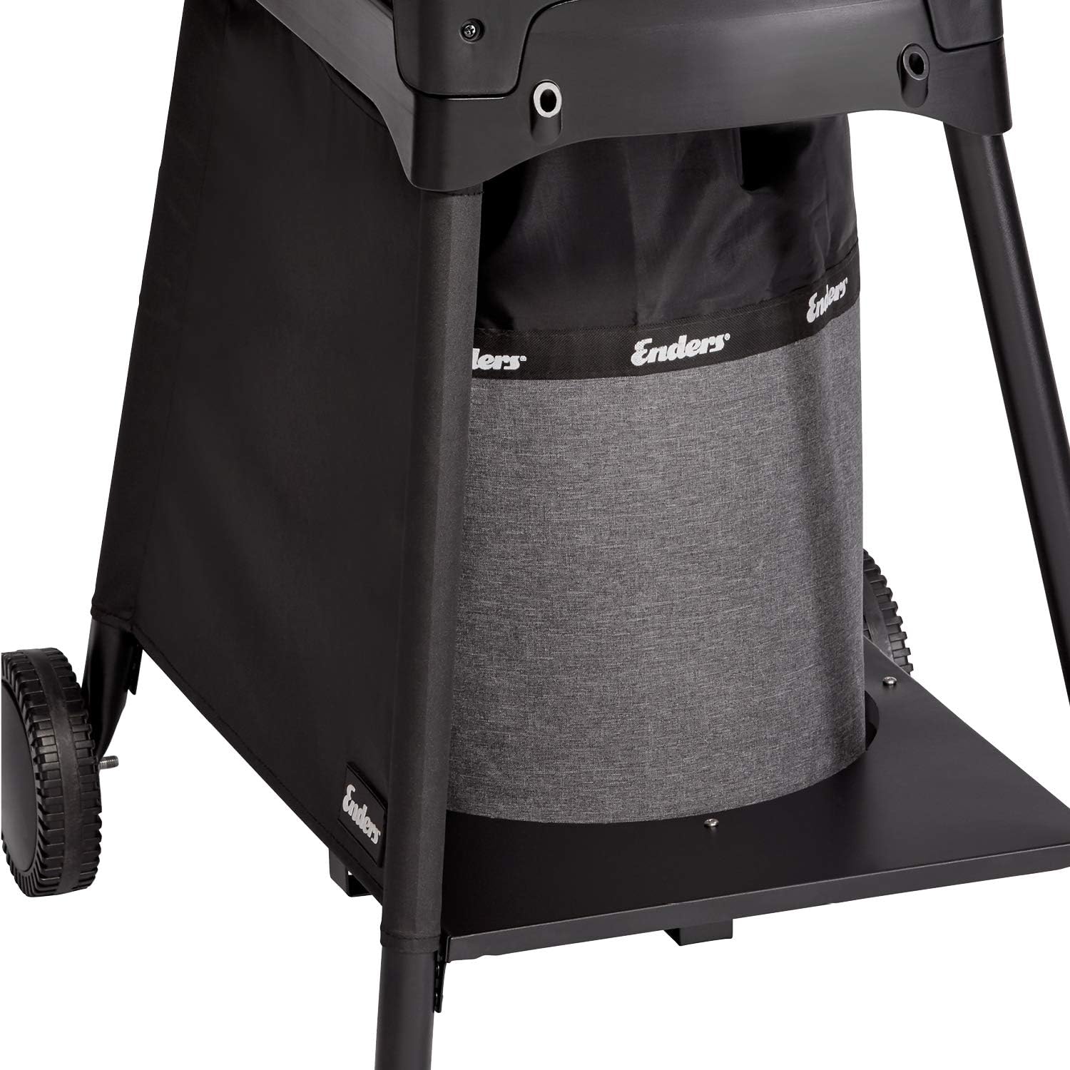 Enders Gasgrill URBAN Trolley - Bundle mit extra Fleischthermometer - 2 Edelstahl-Brenner stufenlos, Mobiler Kompaktgrill, Fahrbares Untergestell, Seitenablagen, Schwarz