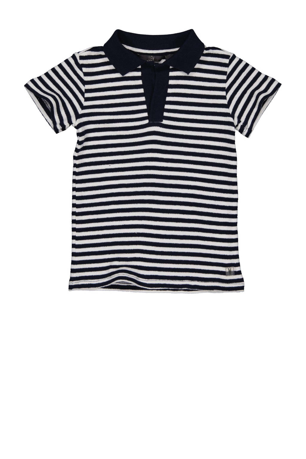 LEVV gestreept T-shirt MARLON donkerblauw/wit
