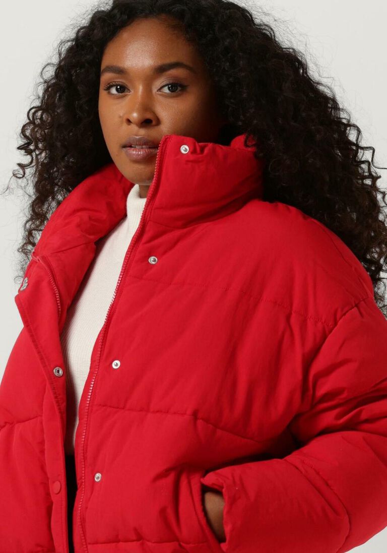 ANOTHER LABEL rode another label gewatteerde jas mille oversized puffer