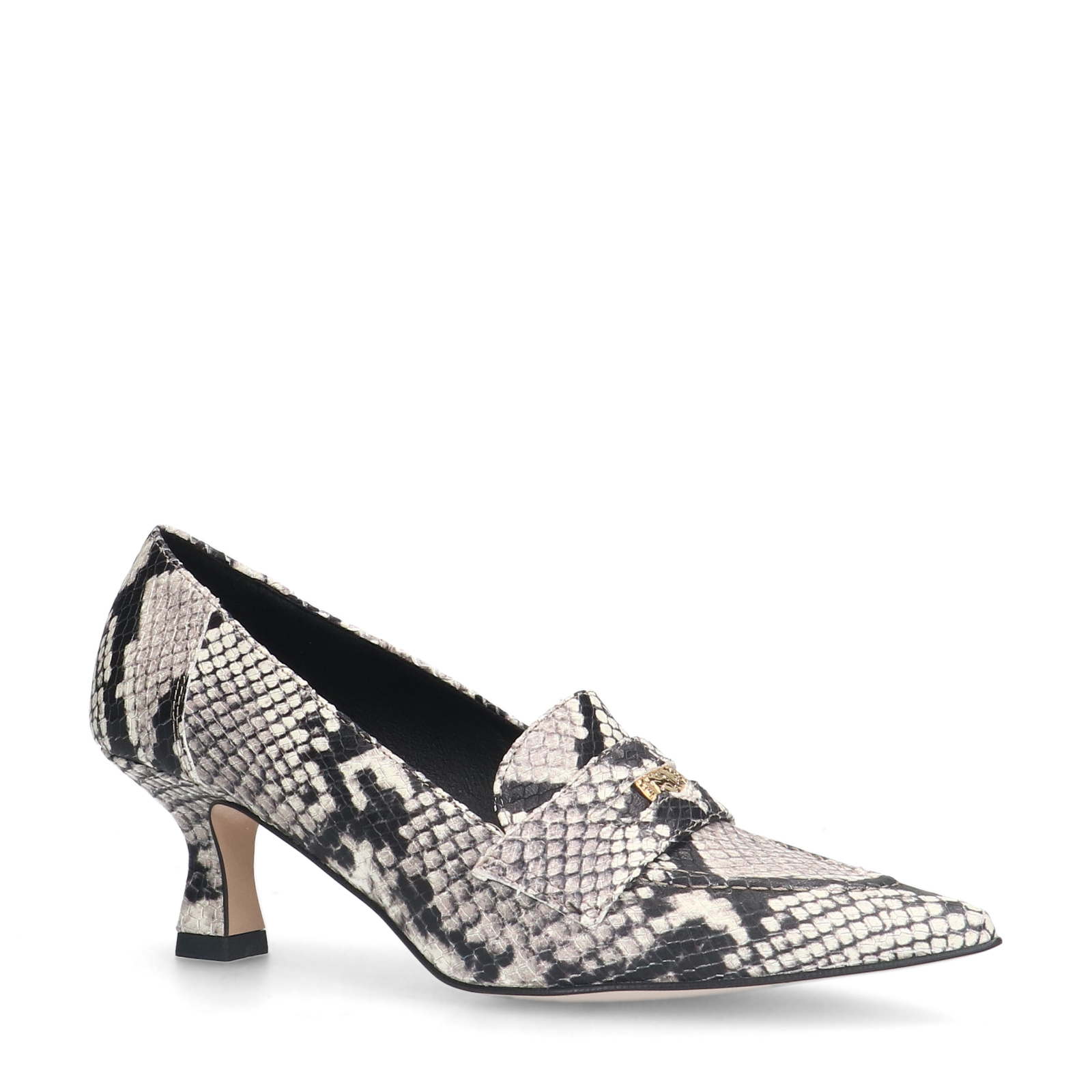 Slangenprint leren pumps