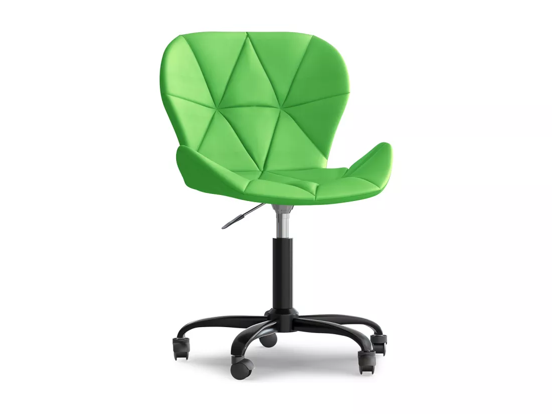 Chaise de bureau avec roulettes - Chaise pivotante de bureau - Revêtement en similicuir - Structure noire Wito Vert