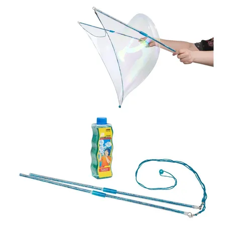 Idena Mega-Seifenblasen-Set, 2 Stäbe, inkl. 354 ml Seifenlösung