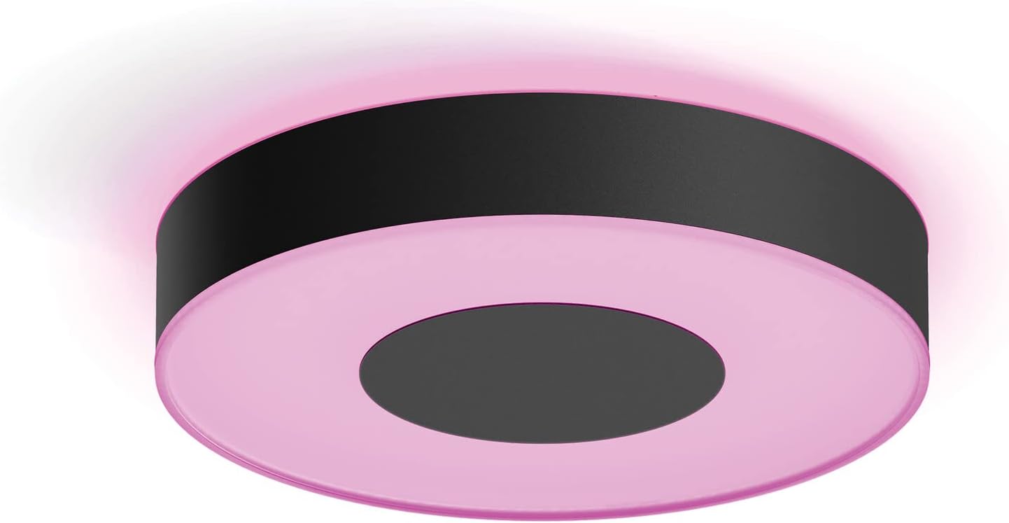 Philips Hue White & Color Ambiance Infuse Deckenleuchte M schwarz 2100lm, dimmbar, 16 Mio. Farben, steuerbar via App, kompatibel mit Amazon Alexa