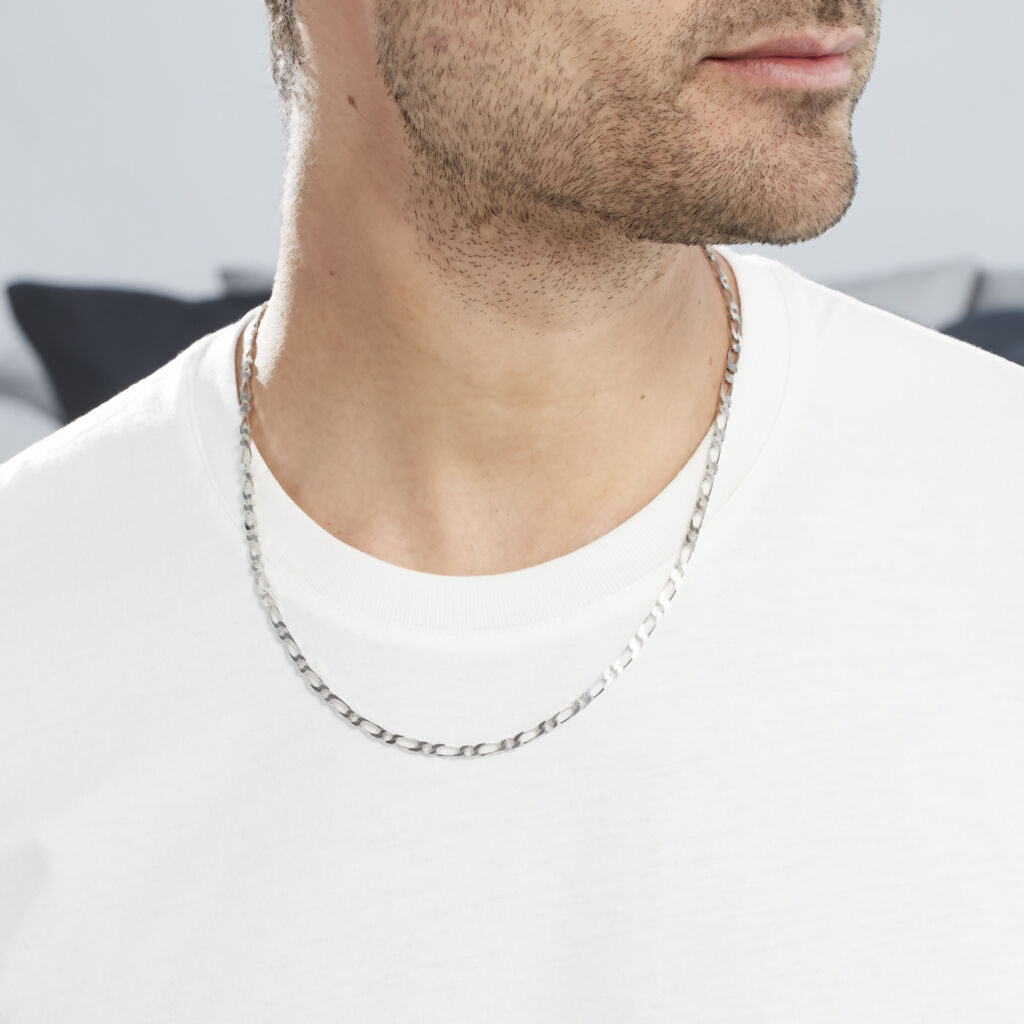 Chaîne Anilo Maille Alternée Argent Blanc