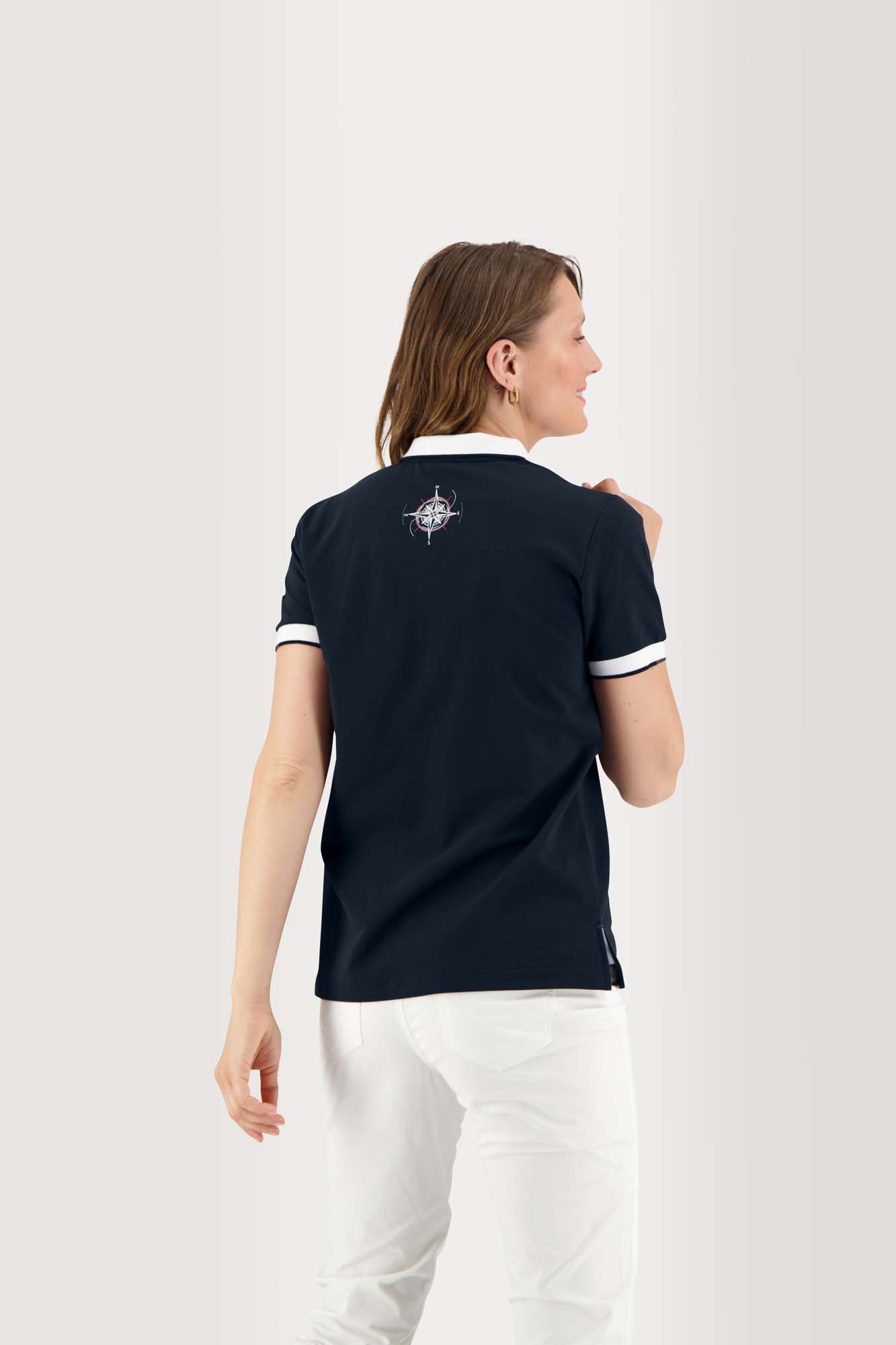 Polo Femme Coton Stretch Marine