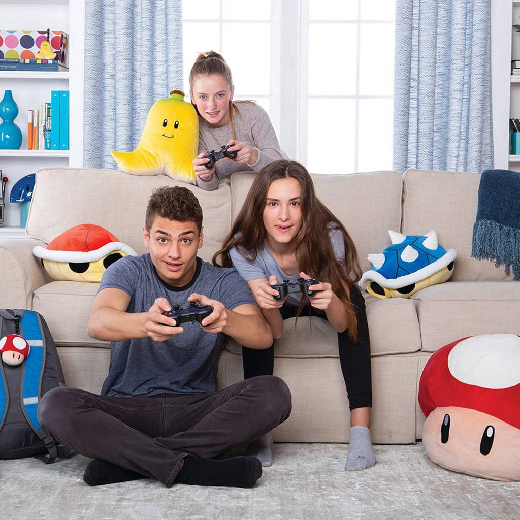 super mario super mushroom mocchi mocchi club knuffel 37 cm